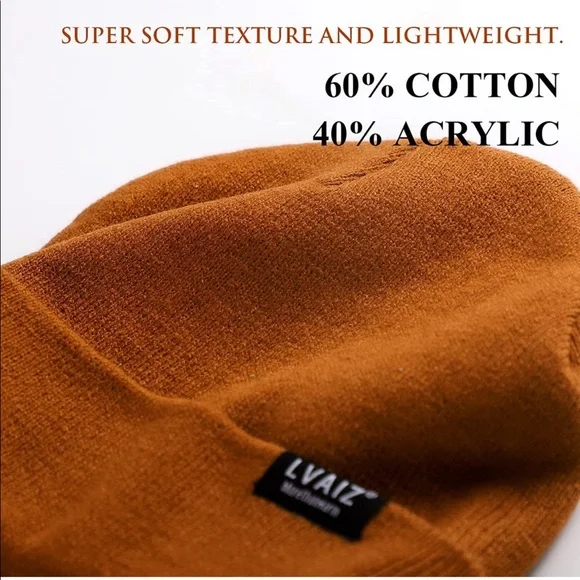 BROWN UNISEX SATIN LINED (winter) BEANIE HAT (BRAND NEW) - Picture 3 of 5